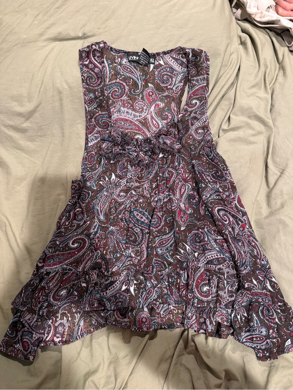 Burgundy Paisley Sleeveless racer back tank